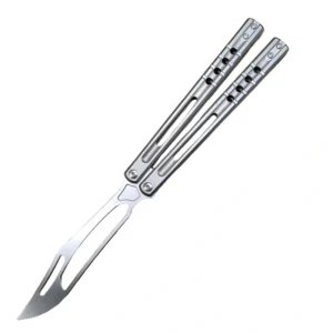 titanium handle killer whale practice blade butterfly fling knife