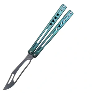 titanium handle killer whale practice blade butterfly fling knife